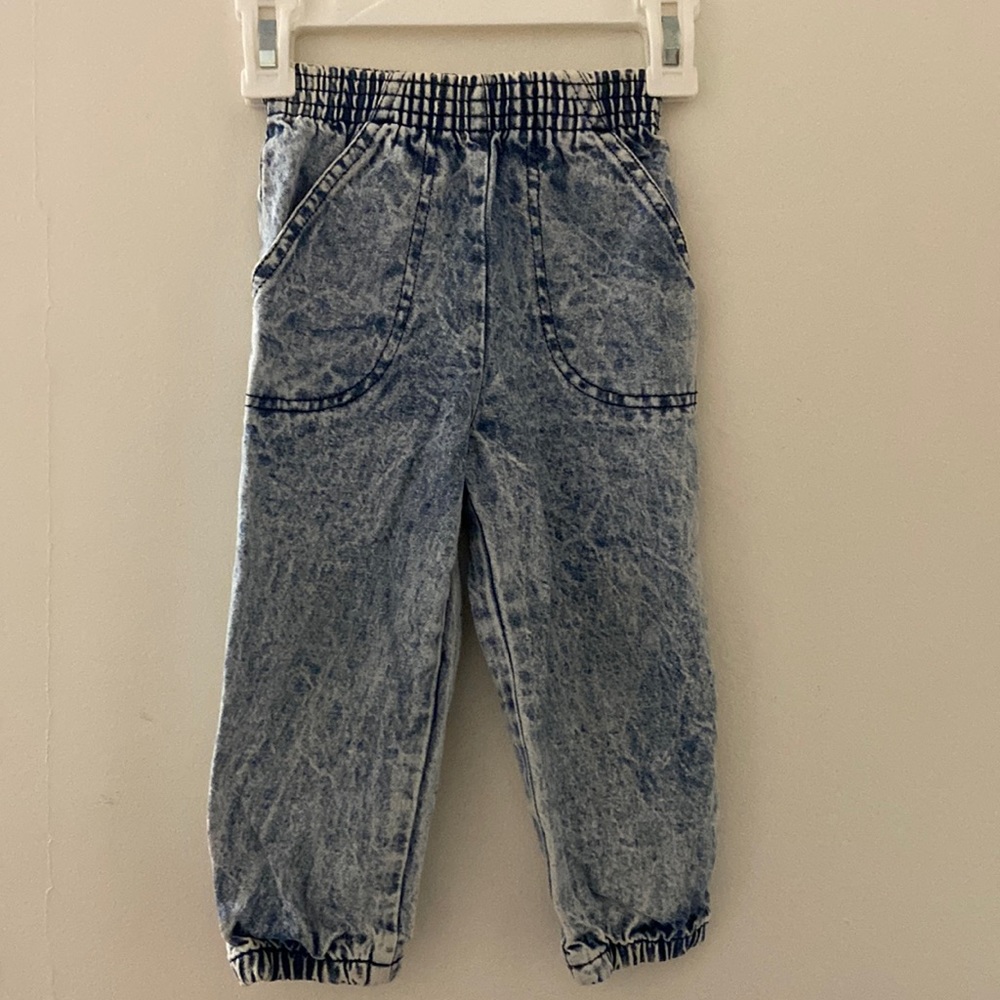 Vintage Acid Wash Jogger Jeans denim Sz 2T